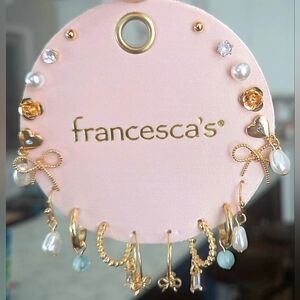 Francesca's Gold and White Earring Collection